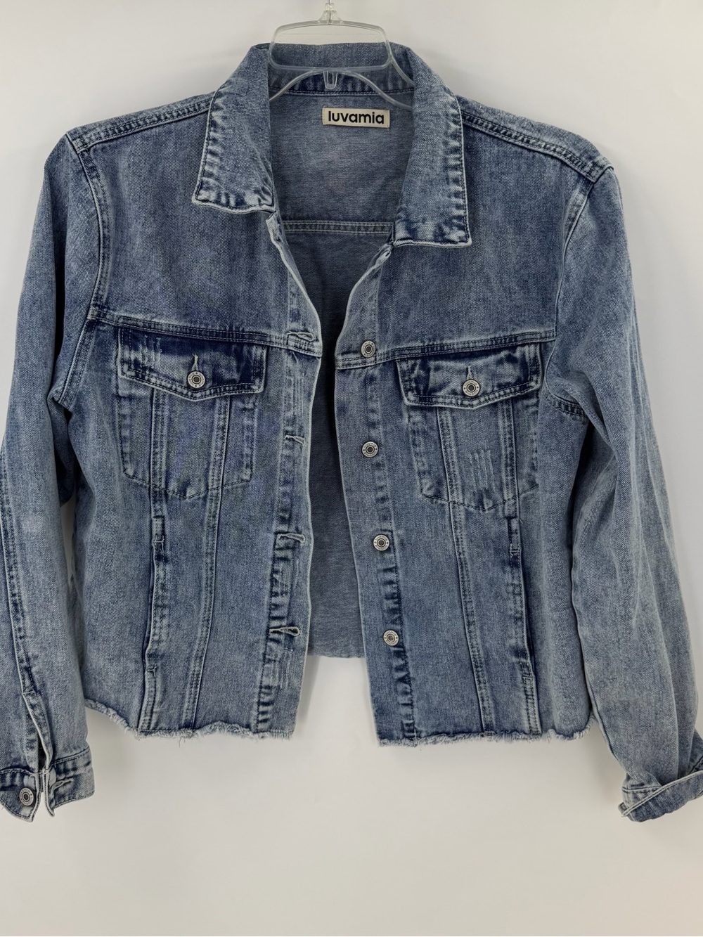 Luvamia Women's Light Wash Denim Jacket